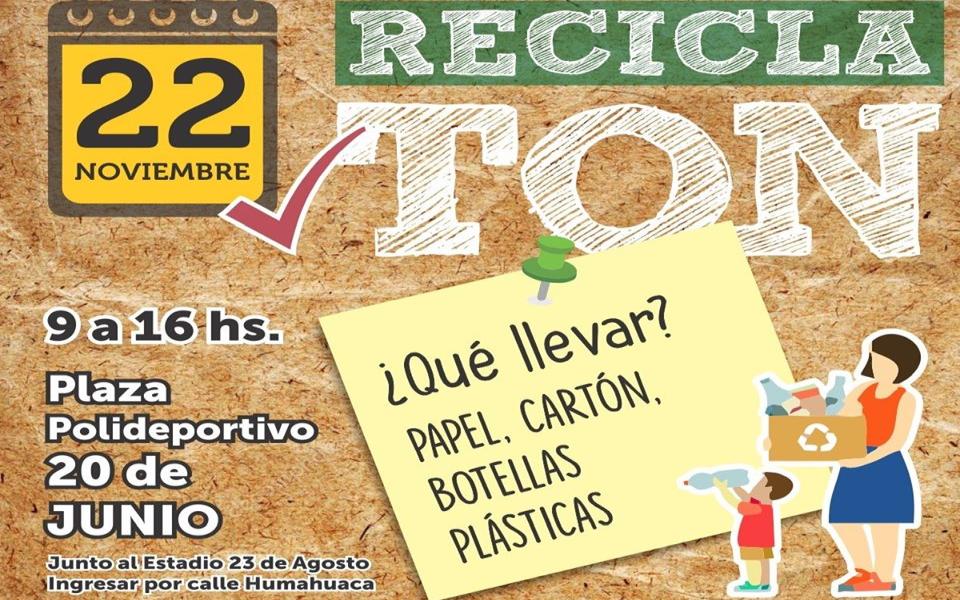 Recibirán papel, cartón y plástico para su reciclado en la 7ma RECICLATÓN