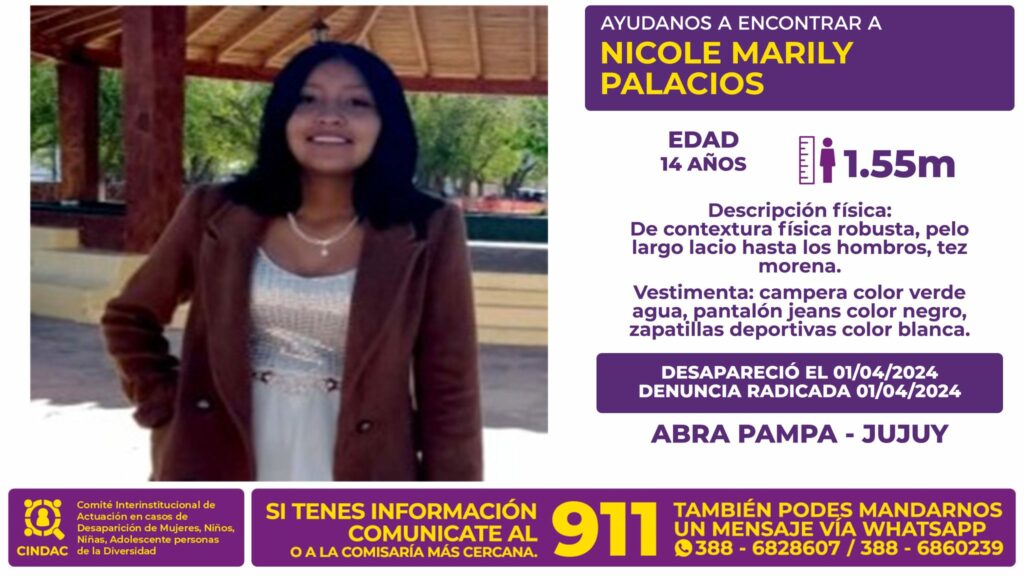 Se busca a Nicole Marily Palacios